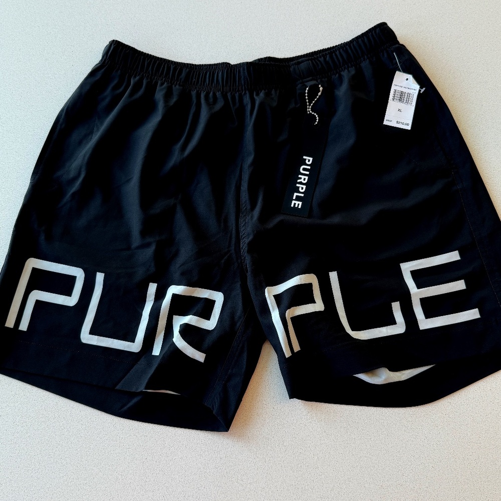 NEW Purple Brand BLACK Monogram shorts